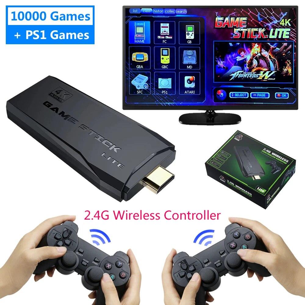 Игровая консоль 64G, встроенная 10000 игр, игровая приставка, ретро игровая консоль, беспроводной контроллер, игровая приставка PS1/GBA, подарок для детей 32G